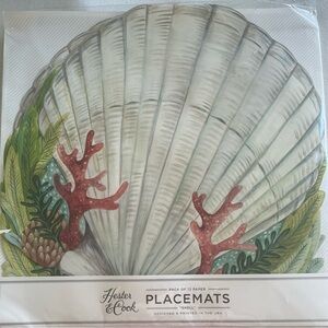 Hester and Cook Shell Design Placemats  Set of 12    New on Package USA